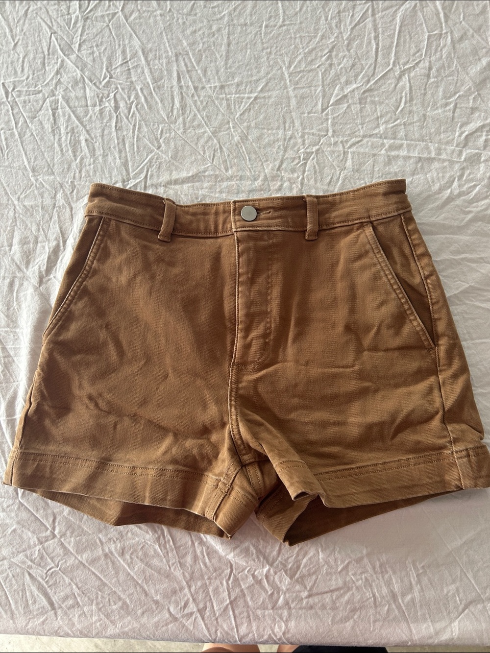 Everlane High-Rise Chestnut Cotton Shorts